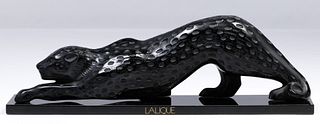 Lalique Crystal 'Zeila' Black Panther Figurine