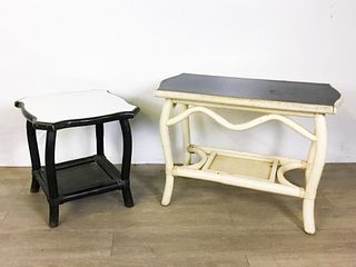 Two Casual Bamboo Style Tables