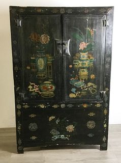 Large Paint Decorated Chinese Cabinet