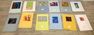 Lot of 12 Unframed Abstract Paintings