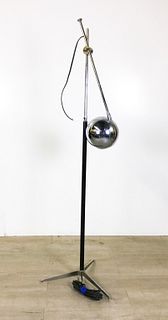 Art Deco Silver and Black Standing Lamp