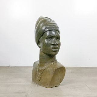 P. Mazuwa Carved Granite Bust
