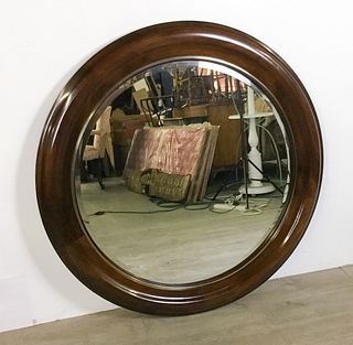 Circular Wooden Wall Mirror