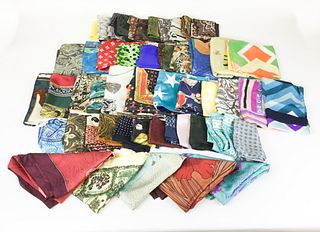Group of Vintage Silk Scarves & Handkerchiefs