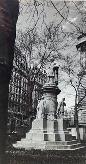 Black and white Photograph of Memorial Statue