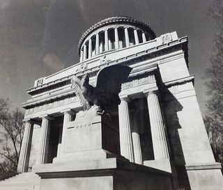 Black and White Photo of  eagle monument