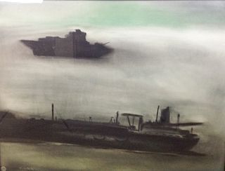 Drawing  Pastel on Paper - Tankers