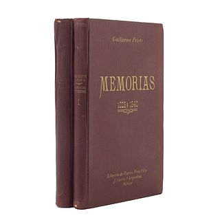 Prieto, Guillermo (Fidel). Memorias de mis Tiempos 1828 á 1853. París - México: Librería de la Vda. de C. Bouret, 1906. Piezas: 2.