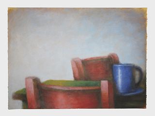 Zev Robinson, Red Chairs, Blue Mug