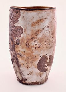 Loren Scherbak, Fig and Redbud Oval Vase