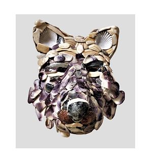 Jeanne Fallot, Wampum Wolf Mask on Wal Plaque