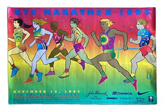 Peter Max, Official NYC 1995 Marathon Poster