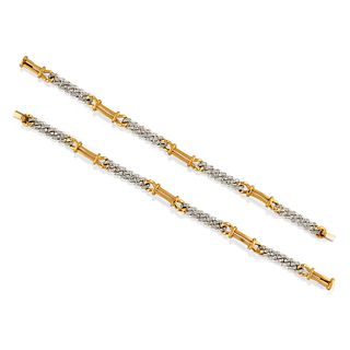 Pomellato - Two 18K two-color gold and diamond bracelet, Pomellato