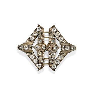 A silver and diamond brooch, early 20th Century