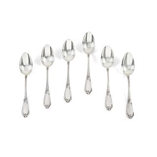 Six silver spoons, Italy 20th Century