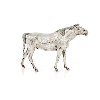 A silver lamineted horse, Europe 20th Century