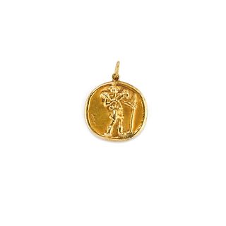 Afro - A 18K yellow gold pendant, Afro for Masenza Roma