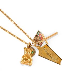 A 18K three color gold and enamel necklace
