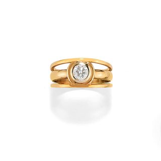 A two-color gold and diamond ring