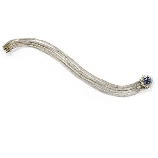 A 18K white gold and sapphire bracelet
