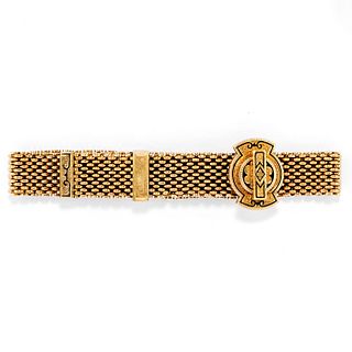 A low-carat gold and enamel bracelet