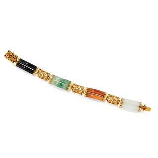 A 14K yellow gold and gemstone bracelet