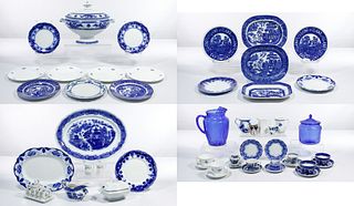 Asian Style Blue and White Flow Blue China Assortment