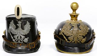 World War I Prussian Enlisted Man's Shako and Pickelhaube Helmets