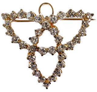 14k Gold and Diamond Pendant / Brooch