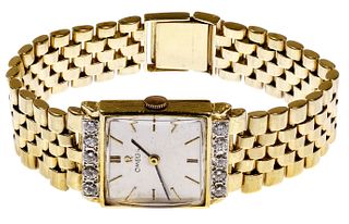 Omega 18k Yellow Gold and Diamond Case and Band Wrist Watch