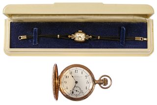 14k Gold Hunt Case Pocket Watch and Wrist Watches