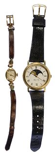 18k Yellow Gold Case and 14k Yellow Gold Case Wrist Watches