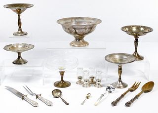 Sterling Silver Compote and Shaker Assortment