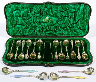 Manoah Rhodes & Sons Ltd Sterling Silver Spoon Set with Case