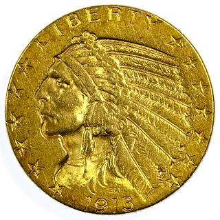 1913 $5 Gold AU