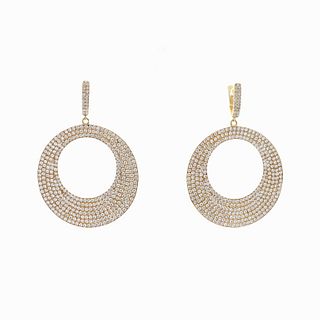 12.72TCW Designer Diamond Hoop Earrings