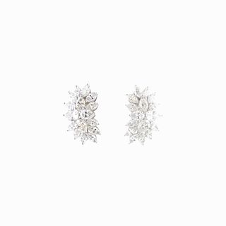 7.62TCW Diamond Cluster Earrings