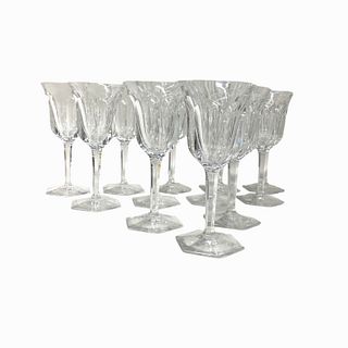 (12) Vintage Baccarat Crystal Claret Wine Glasses