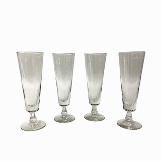 (4) Tall Crystal Beer Glasses