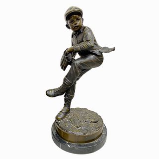Jim Davidson Baseball Boy Bronze Sculpture