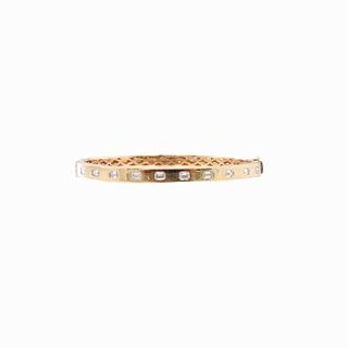 18K Rose Gold 1.02TCW Diamond Bangle Bracelet