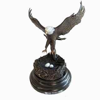 Large Contemporary Bronze Eagle at Flight