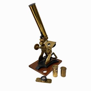 Vintage 1870s J. Hicks Brass Microscope