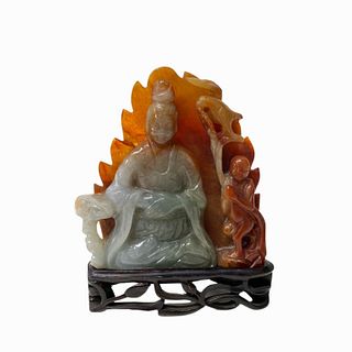 Chinese Hand Carved Jade Buddha