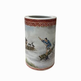 Chinese Export Hand Painted Porcelain Vase