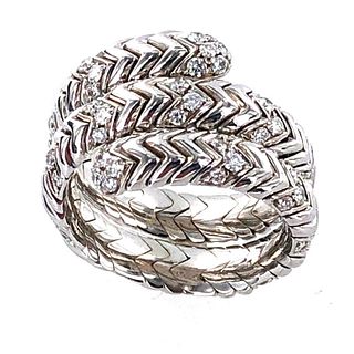 Bvlgari 18KW Diamond Snake Ring