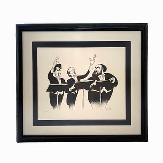 Al Hirschfeld "Three Tenors Encore" Lithograph