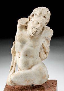 Roman Marble Statue of Satyr God Pan, ex-Sotheby's