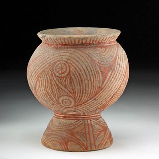 Ancient Thai Ban Chiang Bichrome Pottery Jar