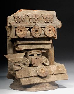 Spectacular Teotihuacan Pottery Theater-Type Censer Lid